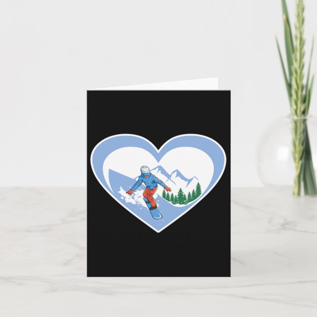 Snowboard Heart - Snowboarding Kärlek Kort (Framsida)
