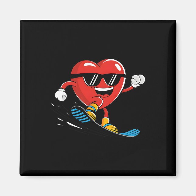 Snowboard Heart Snowboarding Valentines day Boys G Magnet (Framsidan)
