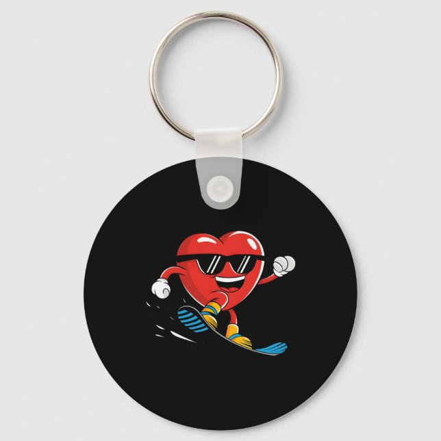Snowboard Heart Snowboarding Valentines day Boys G Nyckelring (Framsida)