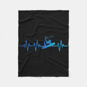 Snowboard Heartslag 80-tal 90-tal Retro Winter Sno Fleecefilt