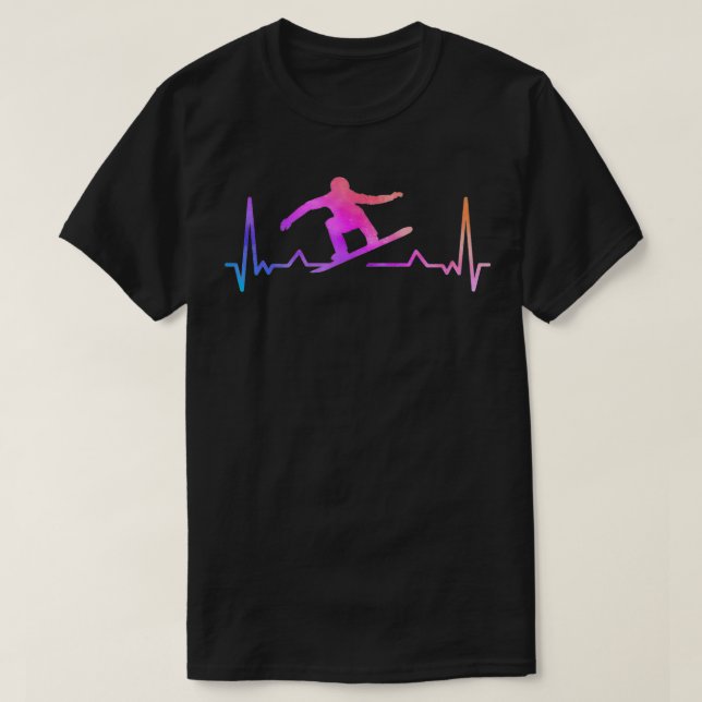 Snowboard Heartslag 80-tal 90-tal Retro Winter Sno T Shirt (Design framsida)