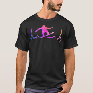 Snowboard Heartslag 80-tal 90-tal Retro Winter Sno T Shirt