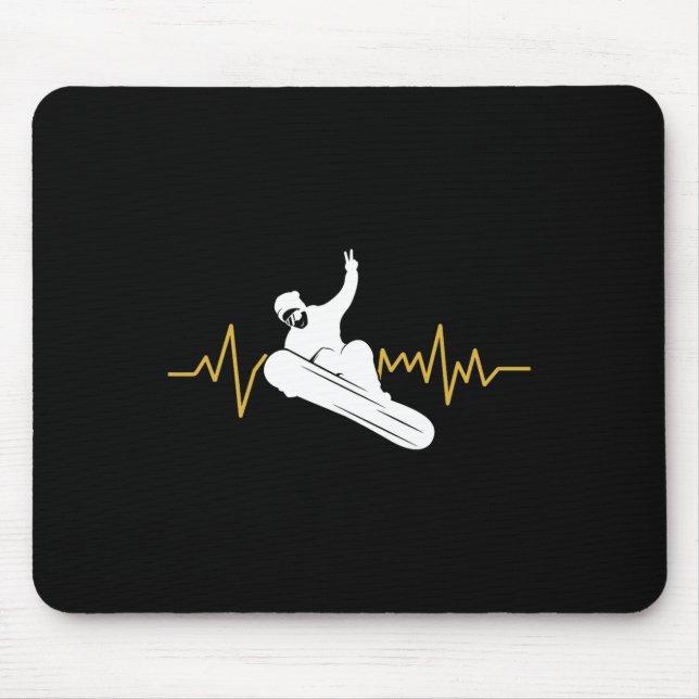 Snowboard Heartslag Ekg Snowboarding 1 Musmatta (Framsidan)