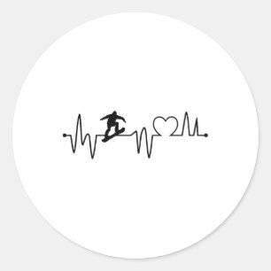 Snowboard Heartslag Snowboarder Frequency Pulse Sp Runt Klistermärke