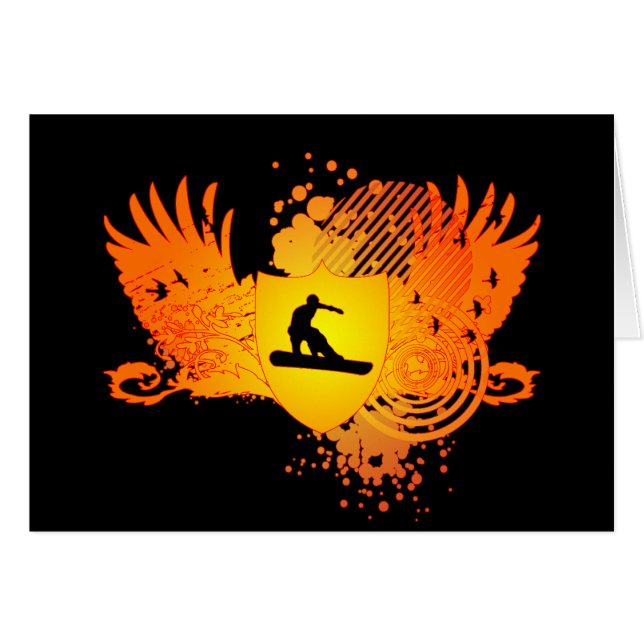 snowboard hi-fi hälsningskort (Framsidan Horizontal)