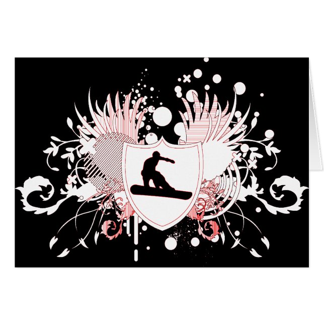 snowboard : hi-fi : hälsningskort (Framsidan Horizontal)