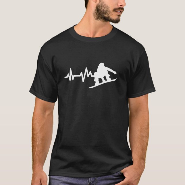 Snowboard Hjärtslag Snowboardare  T Shirt (Framsida)