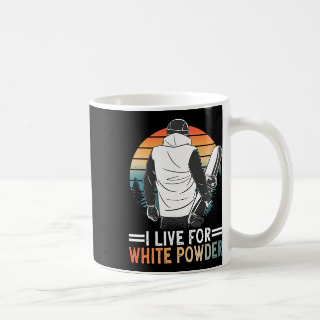 Snowboard I Live for White Powder Snowboarding Gog Kaffemugg (Höger)