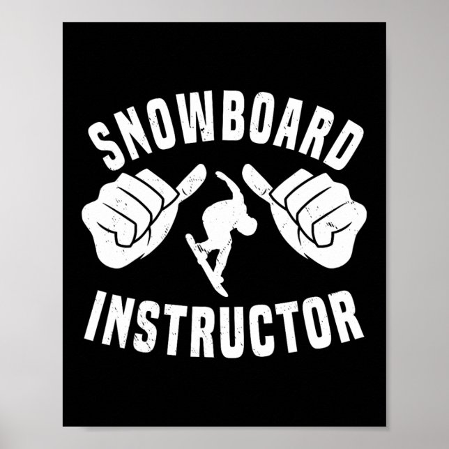 Snowboard Instructions Outfit Snowboarding Mindre Poster (Framsidan)