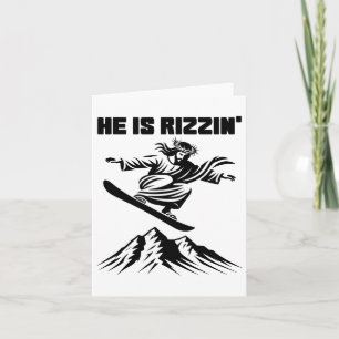 Snowboard Jesus Kristus Snowboarding Rizzin' Snö C Kort