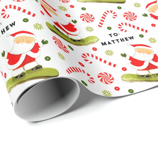 Snowboard jul Gift Wrapping Papper Presentpapper (Rullad Hörn)