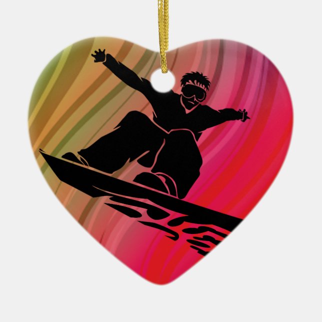 Snowboard-jump Julgransprydnad Keramik (Framsidan)