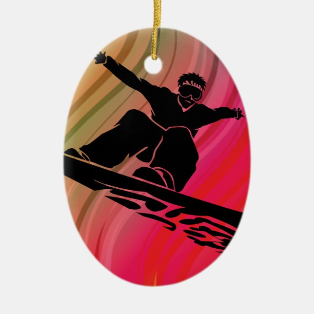 Snowboard-jump Julgransprydnad Keramik (Framsidan)