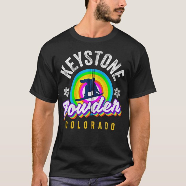 Snowboard Keystone CO Snowboarder Retro Colorado R T Shirt (Framsida)