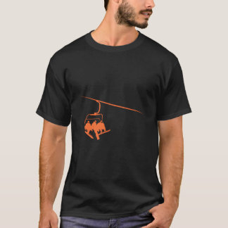 Snowboard Lift Boarding Relaxing In Lift Ski Winte T Shirt