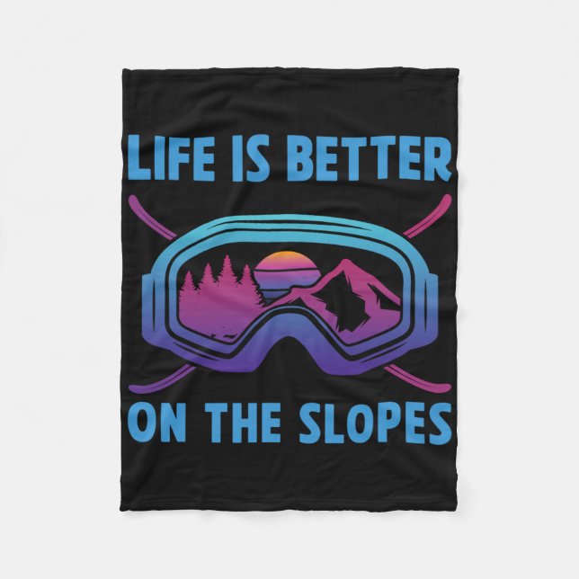 Snowboard-livet är bättre på Snowb Retro Snowb Fleecefilt (Framsidan)