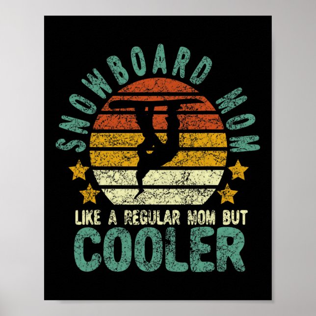 Snowboard Mamma, bärnsten Snö, honlig snöbordning  Poster (Framsidan)