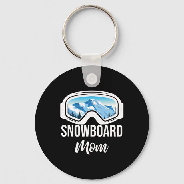 Snowboard Mamma Winter Snowboarding Sport Ski Gift Nyckelring (Framsida)