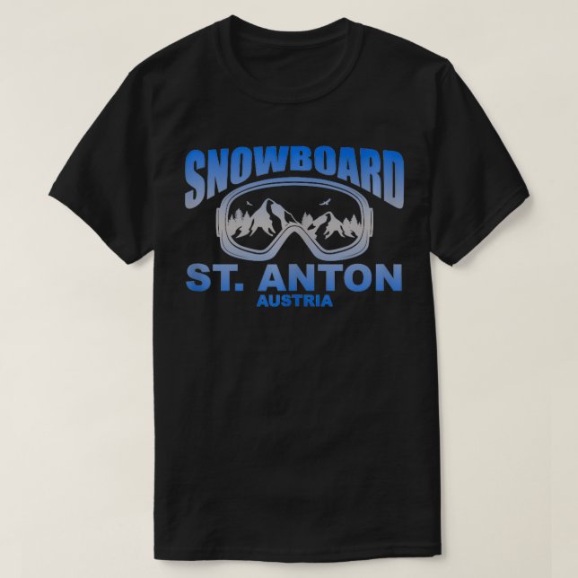 Snowboard Mask St Anton Austria T Shirt (Design framsida)