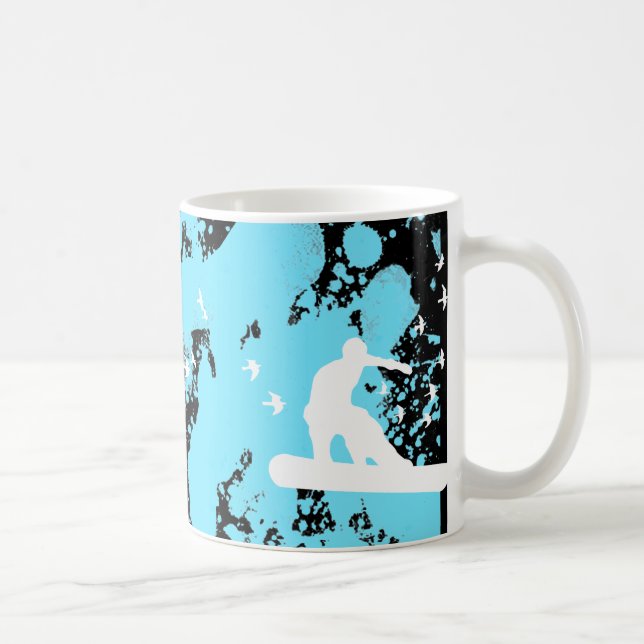 snowBOARD med fåglar Mugg (Höger)