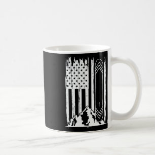 Snowboard Mountas American Flagga Winter Sport Top Kaffemugg