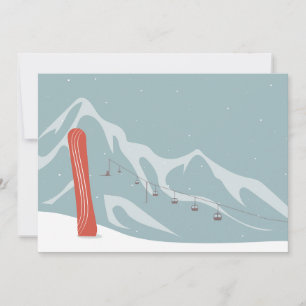 Snowboard och Ski Hiss i Winter Flat Helgdag Card Julkort
