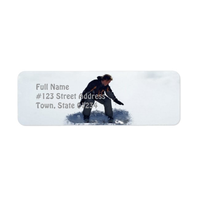 Snowboard Ollie Return-adressetikett Returadress Etikett (Framsidan)
