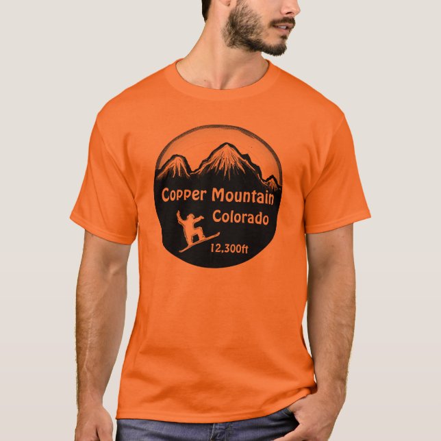 Snowboard-orange av kopparbergsfärg tee shirt (Framsida)