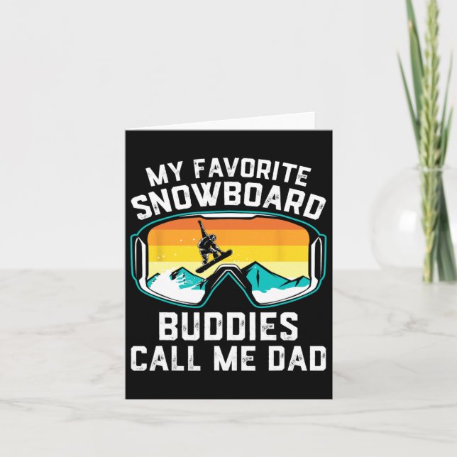 Snowboard Pappa Gift Fars dag Snowboarding Älskare Kort (Framsida)
