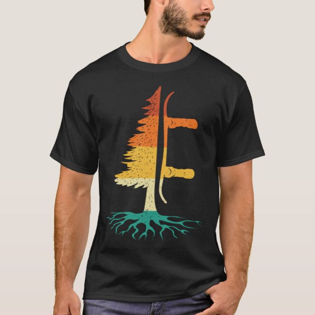 Snowboard Pine Tree  Snowboarding Snowboarder Wint T Shirt (Framsida)