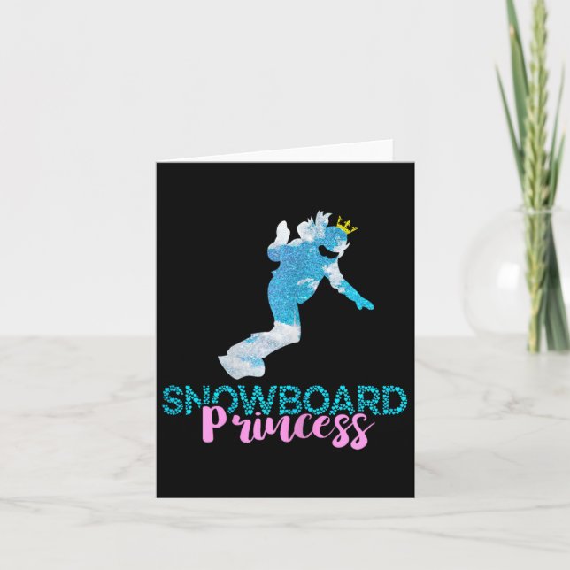 Snowboard Princess Snowboarder Snowboarding Winter Kort (Framsida)