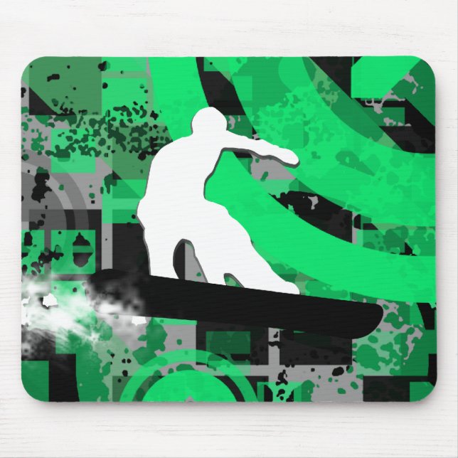 Snowboard, pulverspår. musmatta (Framsidan)