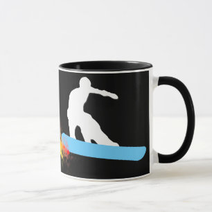 snowboard. rainbow. mugg