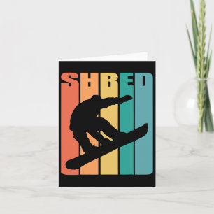 Snowboard Retro 70s Bild Silhouette Roligt Gift Sn Kort