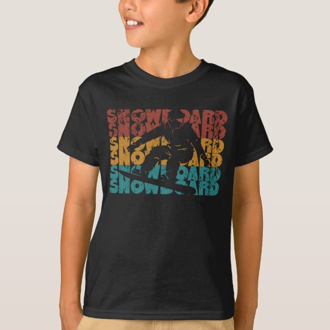Snowboard Retro Vintage Snowboarder T Shirt (Framsida)