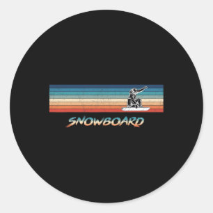 Snowboard Retro Vintage Snowboarding Gift Runt Klistermärke