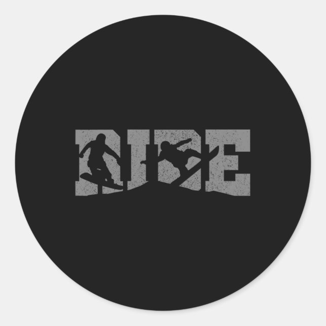 Snowboard Ride Snowboarder Gift Runt Klistermärke (Framsida)