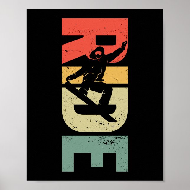 Snowboard Ride Vintage Retro Poster (Framsidan)
