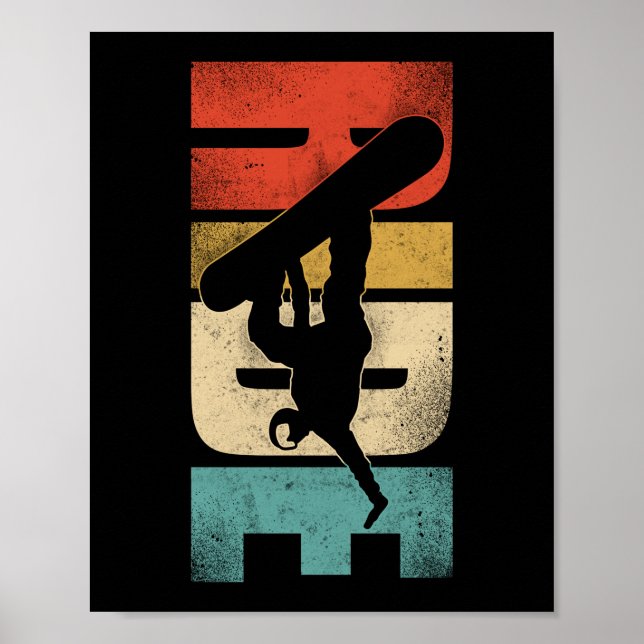 Snowboard Ride Vintage Retro Poster (Framsidan)