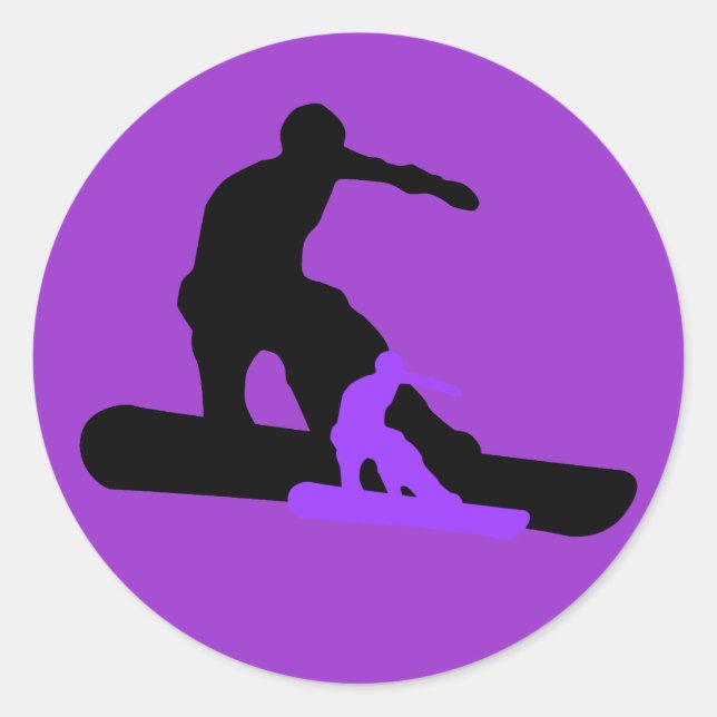 Snowboard. Runt Klistermärke (Framsida)