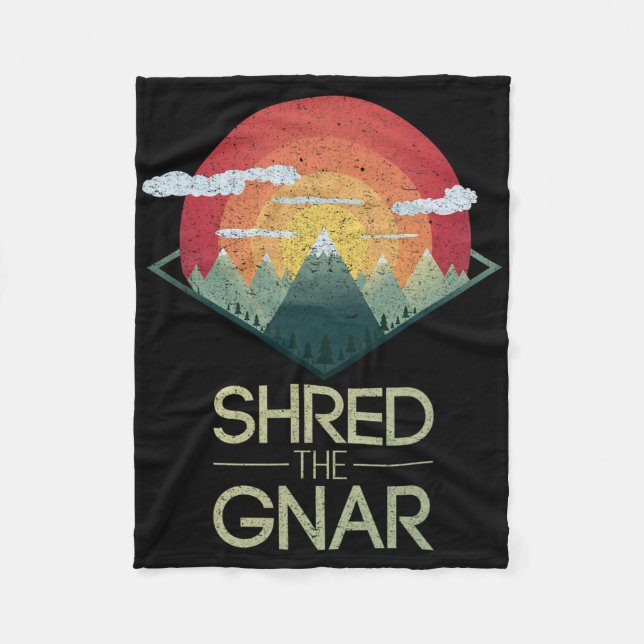 Snowboard Shred Gnar Ski Winter Mountain Gift Fleecefilt (Framsidan)