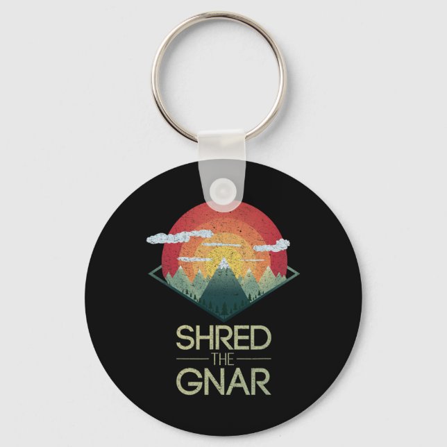 Snowboard Shred Gnar Ski Winter Mountain Gift Nyckelring (Framsida)