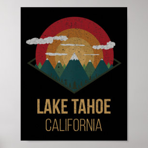 Snowboard Sjö Tahoe California Winter Mountain Gi Poster