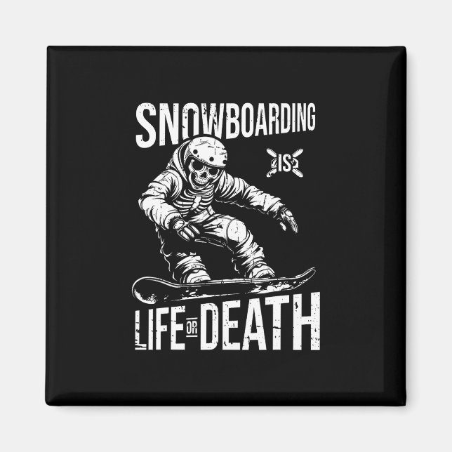 Snowboard Skeleton Snowboarding - Winter Sports Sn Magnet (Framsidan)