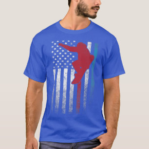 Snowboard Ski 4:e juli Amerikanska Flagga U T Shirt