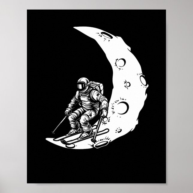 Snowboard Ski Skiing - Snowboarding Crescent Måne Poster (Framsidan)