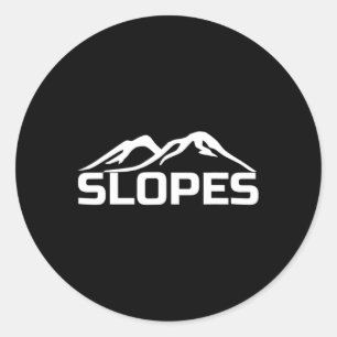 Snowboard Ski Slopes och Mountain Snowboarding Runt Klistermärke