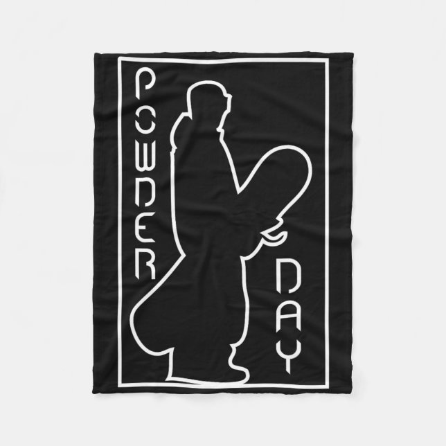 Snowboard Ski Winter Sports Snö Powder Day Logotyp Fleecefilt (Framsidan)