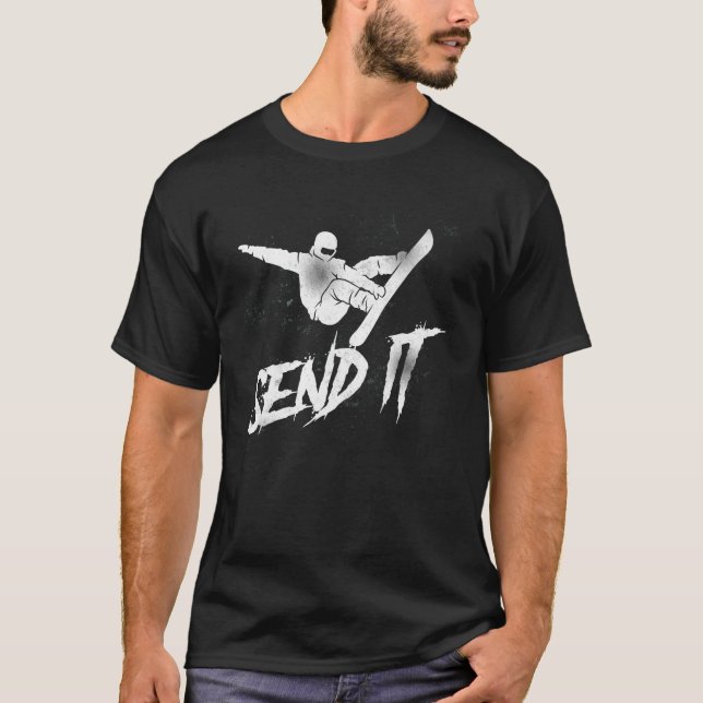 Snowboard Skicka den Vintage T Shirt (Framsida)