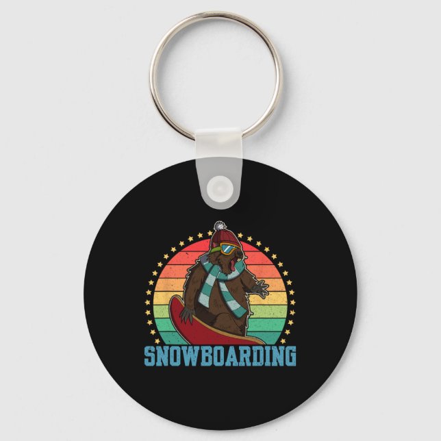 Snowboard Skiing Snowboarder Competitive Activity Nyckelring (Framsida)
